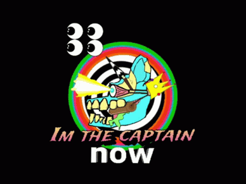 Look At Me Look At Me I 'M The Captain Now On A Black Background GIF