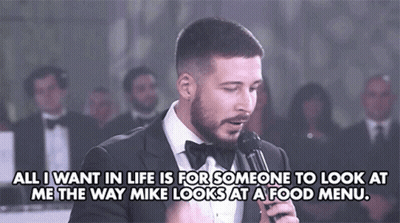 Look At Me The Way Mike Looks At Food Menu Friends GIF