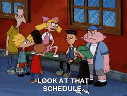 Look At That Schedule Hey Arnold GIF