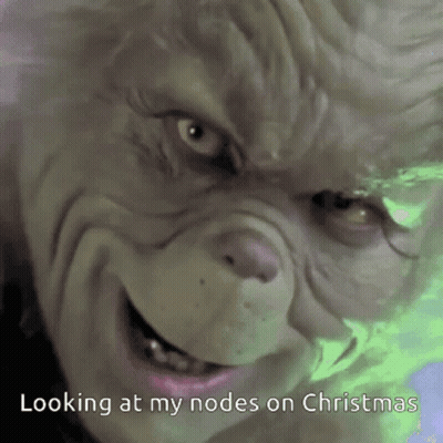Looking At My Nodes On Christmas Is Written On A Picture Of A Grinch GIF
