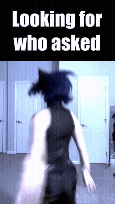 Looking For Who Asked On Black Background GIF