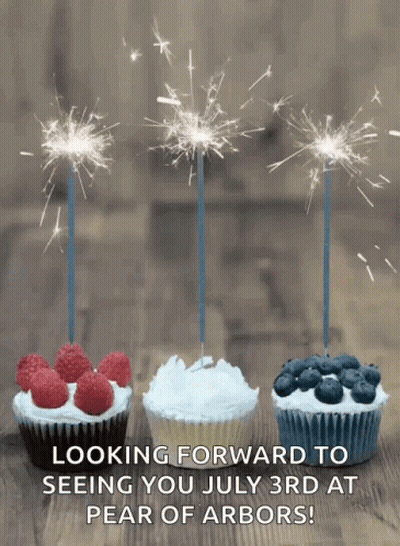 Looking Forward To Seeing You July 3Rd Pear Of Arbors Sparkler Cupcakes GIF