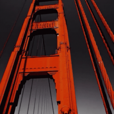 Looking Up At A Bridge With The Word Bridge On It GIF