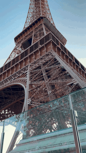 Looking Up At The Eiffel Tower From The Ground GIF