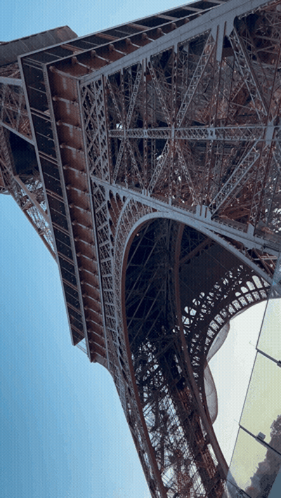 Looking Up At The Eiffel Tower In Paris France GIF