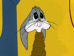 Looney Tunes Crying Tied-Up Bugs Bunny  GIF