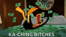 Looney Tunes Daffy Duck Money Money Money  GIF