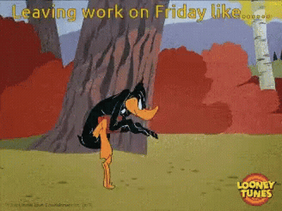 Looney Tunes Duck Leaning Against Tree GIF