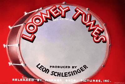 Looney Tunes Logo On Red Background GIF