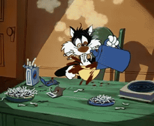 Looney Tunes Sylvester Pouring Monday Coffee Into Cup GIF