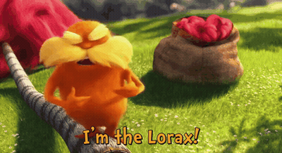 Lorax Cartoon Saying I Am The Lorax GIF