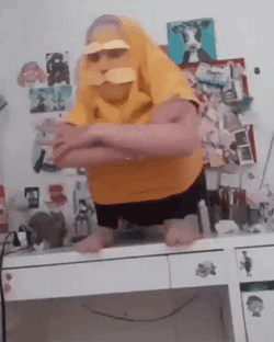 Lorax Cosplay Falling Down GIF