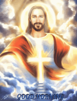 Lord Jesus Christ And Shining Cross GIF