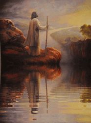 Lord Jesus Christ On River Bank GIF