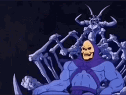 Lord Of Destruction Skeletor Standing Up On Throne GIF