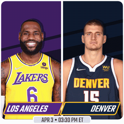 Los Angeles And Denver Basketball Players GIF