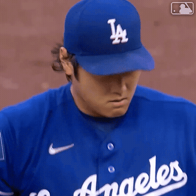 Los Angeles Dodgers Baseball Player In Blue Hat GIF