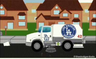 Los Angeles Dodgers Truck Sweeping GIF