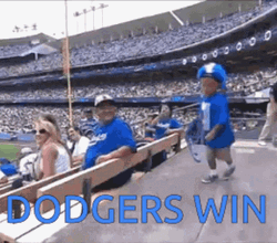 Los Angeles Dodgers Win Kid Breakdancing GIF