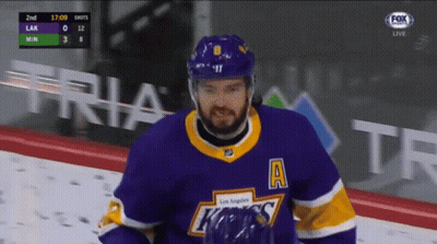 Los Angeles Kings Hockey Player Looking At Camera GIF