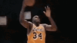 Los Angeles Lakers Basketball Shaq Dunking GIF