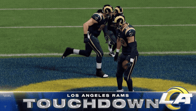 Los Angeles Rams Football Players On Field GIF