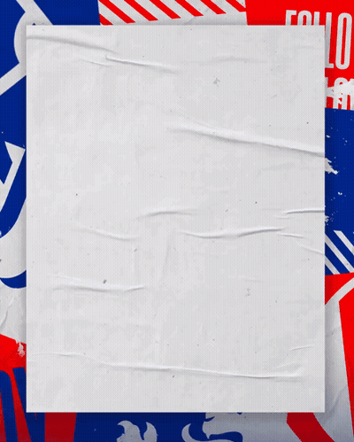 Lose On Blue And White Poster GIF