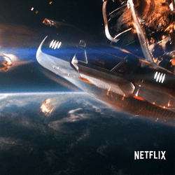 Lost In Space Jupiter 2 Dodging Explosion GIF