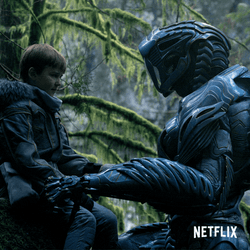 Lost In Space Will Robinson Patting Robot  GIF
