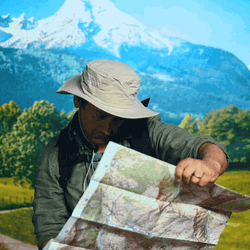 Lost Traveler Looking At Map GIF