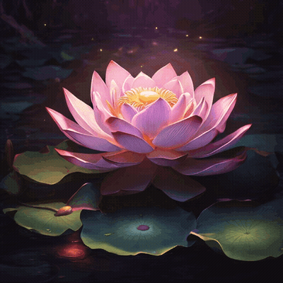 Lotus Flower With Yellow Center GIF
