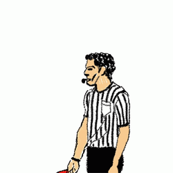 Loud Whistle Red Card Raising GIF
