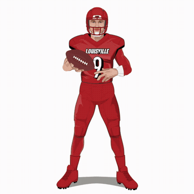 Louisville Football Player Holding Ball GIF