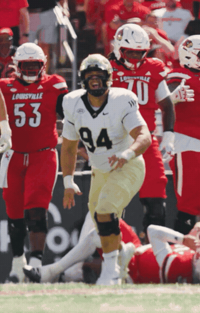 Louisville Football Player Number 94 Running GIF