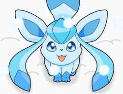 Lovable Pokemon Glaceon Snowing GIF