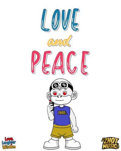 Love And Peace Poster With Monkey GIF