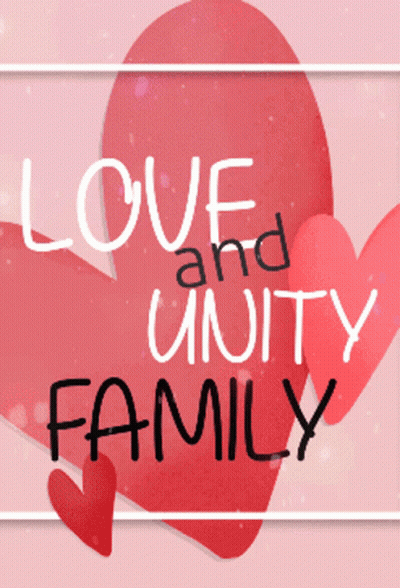Love And Unity Family Sign With Hearts GIF