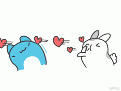 Love Cute Blowing Hearts Sticker