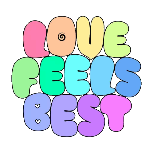 Love Feels Best Text Sticker