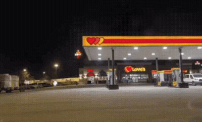 Love Gas Station At Night GIF