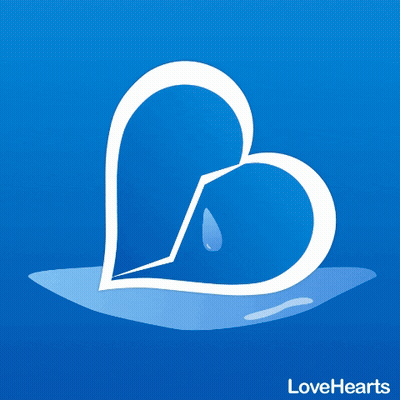 Love Hearts On Blue Background GIF