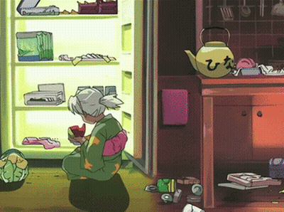 Love Hina Kaolla Su And Tama Eating Love Hina Eating GIF