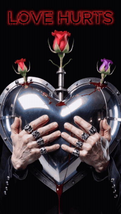 Love Hurts Movie Poster Man Holding Bloody Heart GIF