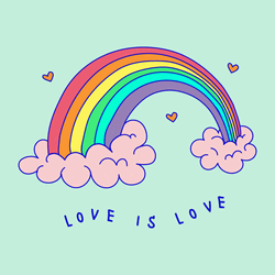 Love Is Love Pastel Cartoon