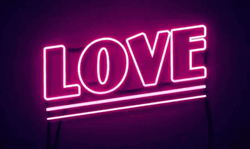 Love Sign Neon Purple Color Light GIF
