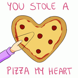 Love Stole Pizza Heart