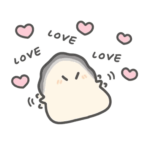 Love Surrounded By Pink Hearts Cartoon Character Sticker