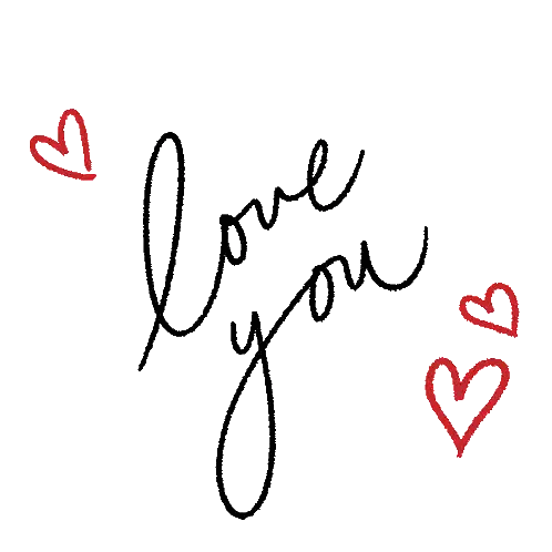Love Word Surrounded By Red Hearts Sticker