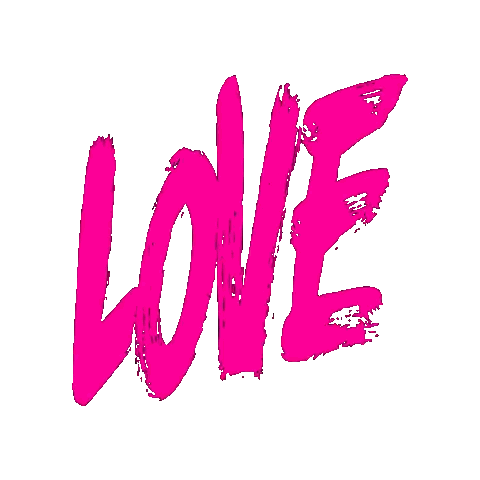 Love Written In Pink Brush Stroke Sticker