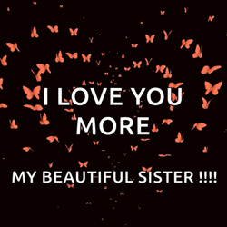 Love You Beautiful Sis Heart Butterfly GIF